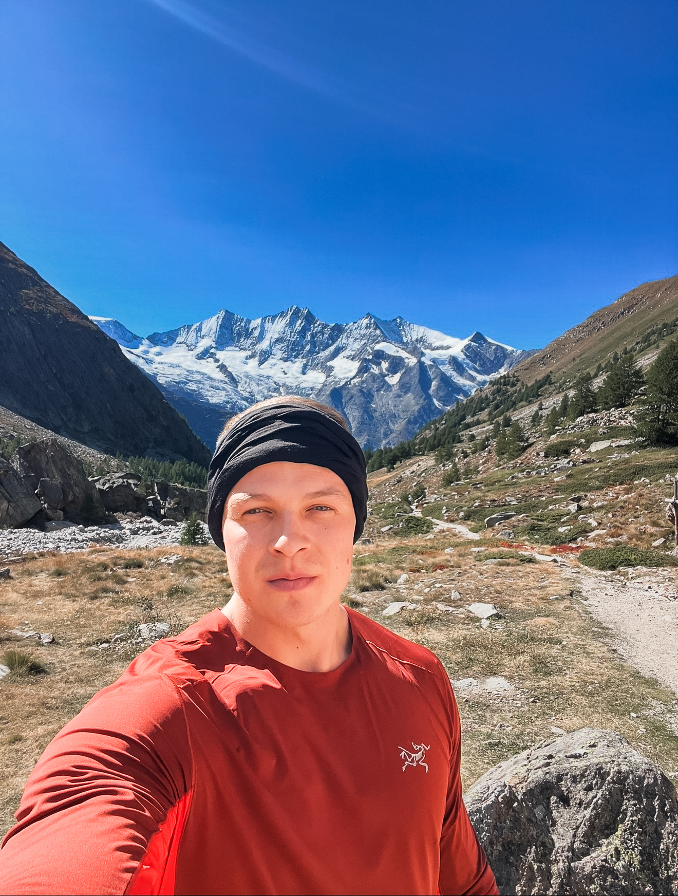 Aran Morgan in the Swiss Alps